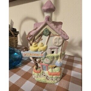 Vintage Easter Lighted House- Hand Painted Porcelain (Station) Nightlight